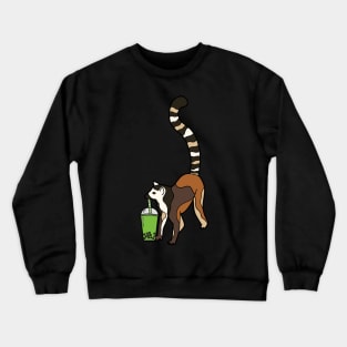 Lemur Drinking Tea Crewneck Sweatshirt